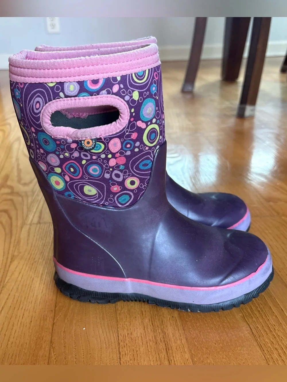 Bogs Classic Snow Boots Winter Kids Grasp Circle Purple waterproof Toddler Sz 13